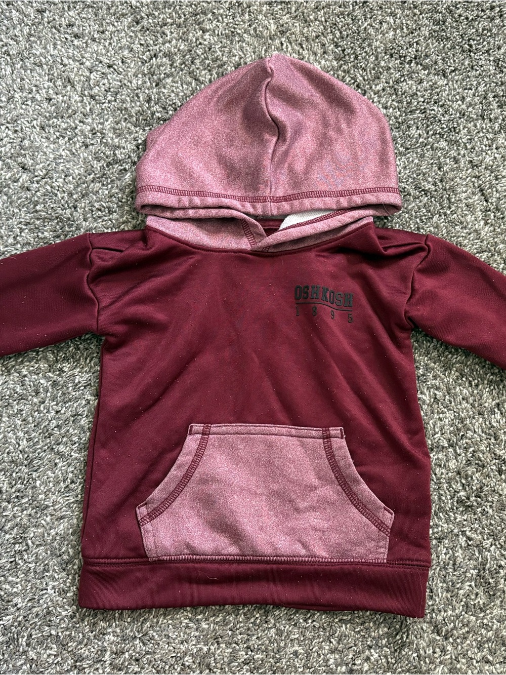 OshKosh B'gosh Maroon Hoodie with Light Red Accents
